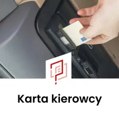 Wniosek online o kartę kierowcy? Dłoń wkłada kartę do tachografu.