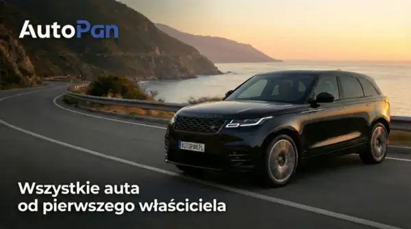 Czarne Range Rover na krętej drodze nad morzem. Szukasz samochodów z Niemiec oferty prywatne? Sprawdź auta od pierwszego właściciela na AutoPan.pl.