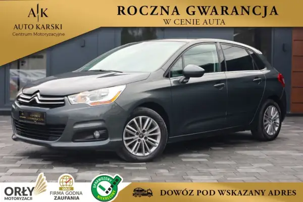 Szary Citroen C4 z roczną gwarancją. Zastanawiasz się, ile kosztuje wystawienie samochodu na OLX? Sprawdź ofertę Auto Karski!